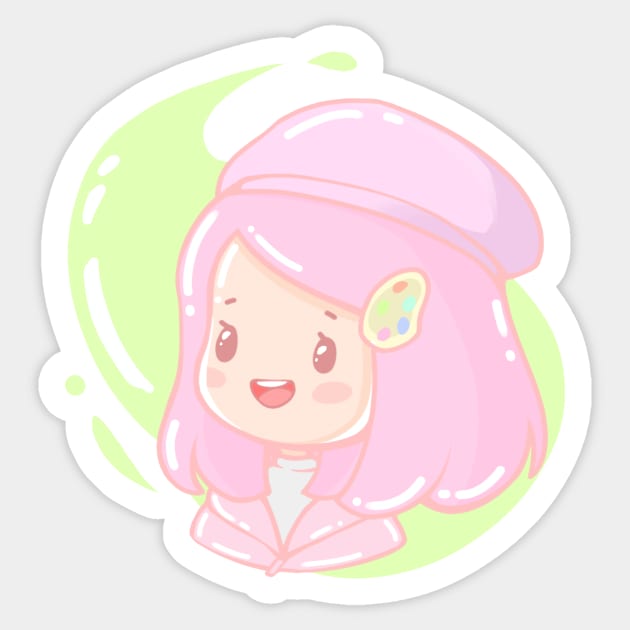 cute pink artist Sticker by artINhousee